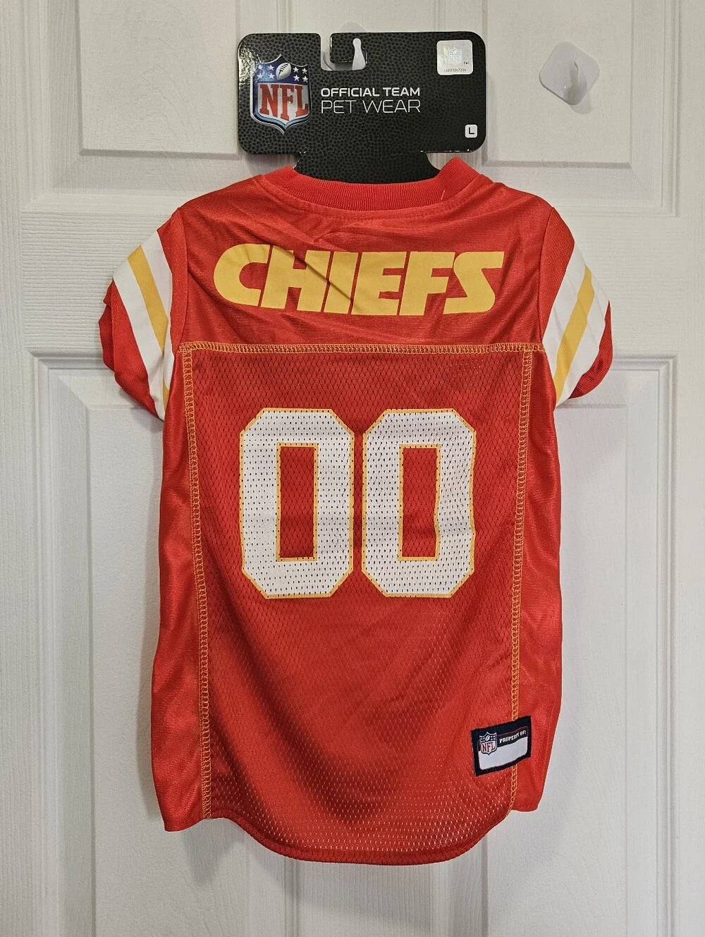NFL Kansas City Chiefs Red and White DogJersey with Gold Accents